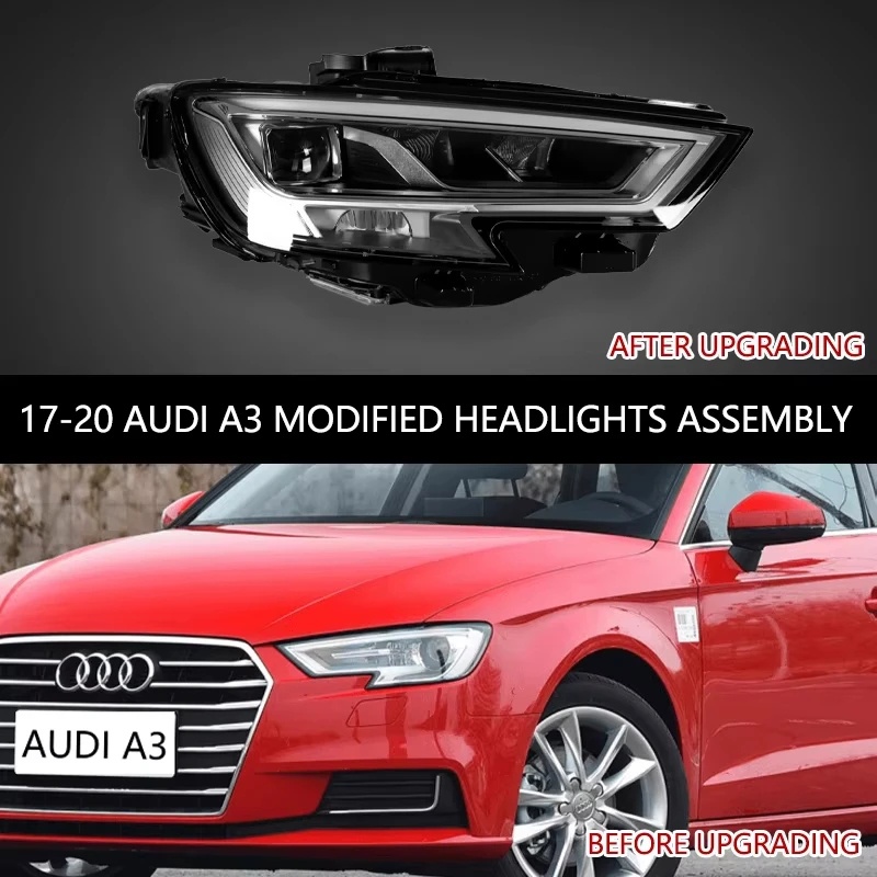 Audi A3 2017-2020 xenon modified headlights Low Upgrading High-plug