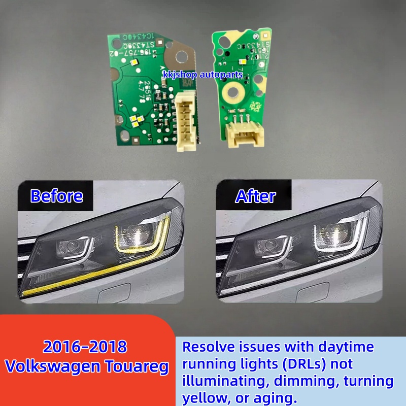 2016-2018 Touareg front headlight LED daytime running lights DRL module boards